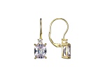 White Cubic Zirconia 18K Yellow Gold Over Sterling Silver Leverback Earrings 10.21ctw