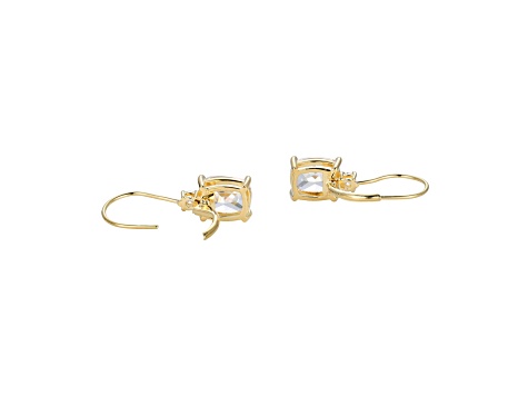 White Cubic Zirconia 18K Yellow Gold Over Sterling Silver Leverback Earrings 10.21ctw