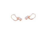 White Cubic Zirconia 18K Rose Gold Over Sterling Silver Leverback Earrings 10.21ctw