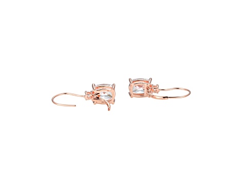 White Cubic Zirconia 18K Rose Gold Over Sterling Silver Leverback Earrings 10.21ctw