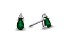 0.42ctw Pear Shaped Emerald and Diamond Earrings in 14k White Gold