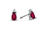 0.42ctw Pear Shaped Ruby and Diamond Earrings in 14k White Gold