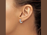 Rhodium Over 10k White Gold 1/2" 0.27ctw Black and White Diamond Hinged Hoop Earrings