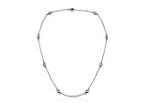 Clear Cubic Zirconia, Rhodium Plated over Sterling Silver Accent Necklace