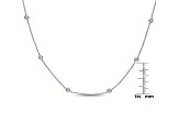 Clear Cubic Zirconia, Rhodium Plated over Sterling Silver Accent Necklace