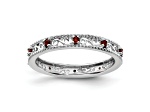 Sterling Silver Stackable Expressions Garnet Ring 0.22ctw