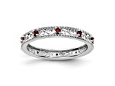Sterling Silver Stackable Expressions Garnet Ring 0.22ctw