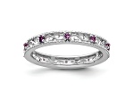 Sterling Silver Stackable Expressions Amethyst Ring 0.19ctw