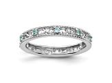 Sterling Silver Stackable Expressions Aquamarine Ring 0.13ctw