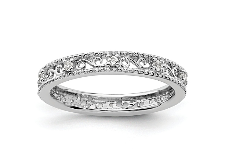 Sterling Silver Stackable Expressions White Topaz Ring 0.19ctw - 186M5D ...