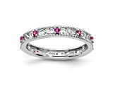 Sterling Silver Stackable Expressions Lab Created Ruby Ring 0.21ctw