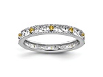 Sterling Silver Stackable Expressions Citrine Ring 0.15ctw