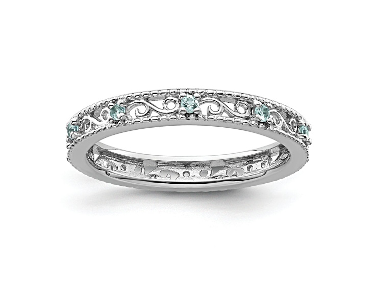 Sterling Silver Stackable Expressions Blue Topaz Ring 0.21ctw
