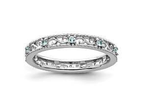 Sterling Silver Stackable Expressions Blue Topaz Ring 0.21ctw