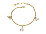 14K Gold Plated over Sterling Silver with Rainbow and Horse Charm Bracelet for Kids