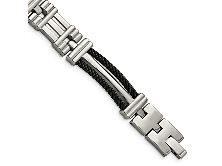 Titanium Polished Black IP-plated Bracelet