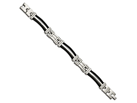 Titanium Polished Black IP-plated Bracelet