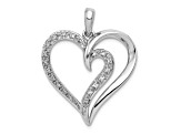 Rhodium Over 14k White Gold Diamond Heart Pendant