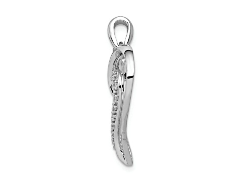 Rhodium Over 14k White Gold Diamond Heart Pendant
