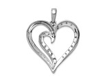 Rhodium Over 14k White Gold Diamond Heart Pendant