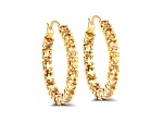 Yellow Citrine 14K Gold Over Sterling Silver Hoop Earrings 4.80ctw