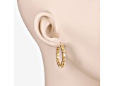 Yellow Citrine 14K Gold Over Sterling Silver Hoop Earrings 4.80ctw