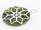 30mm Green Connemara Marble Sterling Silver Pendant with 18" chain