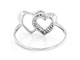 White Lab-Grown Diamond 14k White Gold Heart Ring 0.25ctw