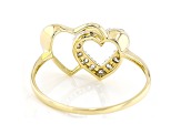 White Lab-Grown Diamond 14k Yellow Gold Heart Heart Ring 0.25ctw