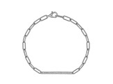 White Diamond Rhodium Over Sterling Silver Paperclip Station Bracelet 0.33ctw