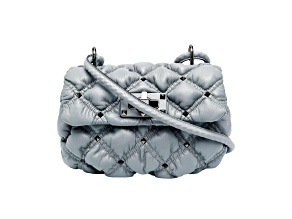 Valentino Garavani Spikeme Gray Studded Leather Small Crossbody Bag