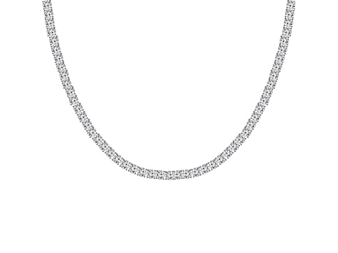 White Cubic Zirconia Platinum Over Sterling Silver Tennis Necklace 31.25ctw