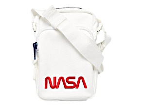 Balenciaga Nasa Logo Phone Holder Crossbody Bag White Recycled Nylon