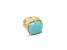 Judith Ripka Turqouise And Cubic Zirconia 14K Gold Clad Ring 1.82ctw