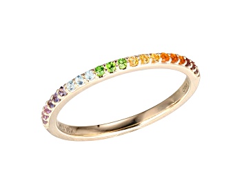 Picture of Multi-Gemstone 10k Yellow Gold Ring 0.15ctw
