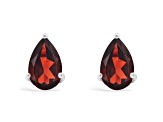 8x5mm Pear Shape Garnet Rhodium Over Sterling Silver Stud Earrings