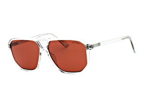 Guess Men's Gray Aviator Frame / Brown Lenses Sunglasses