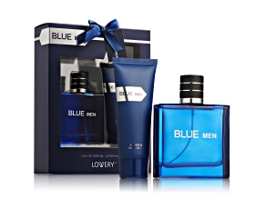 Lovery Warrior Blue Bath and Body Gift Set - Mens Home Spa Pampering Package, 2pc