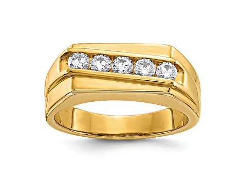 14K Yellow Gold Lab Grown Diamond SI1/SI2, G H I, Men's Ring