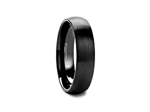 RAIDER Domed Brush Finished Black Tungsten Wedding Band 4mm