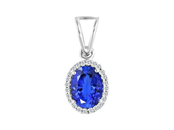 Picture of 14K White Gold Oval Tanzanite and Diamond Pendant 1.21ctw