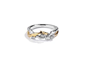 Picture of Star Wars™ Fine Jewelry The Dagobah White Diamond Rhodium Over Silver & 10k Yellow Gold Ring 0.10ctw