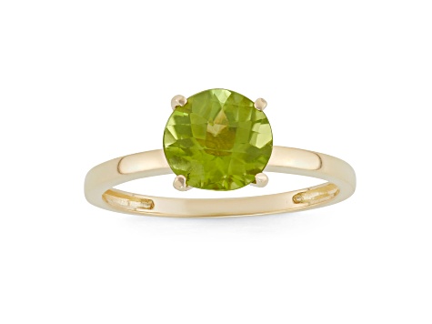 Round Peridot 10K Yellow Gold Ring 1.85ctw