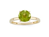 Round Peridot 10K Yellow Gold Ring 1.85ctw