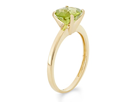 Round Peridot 10K Yellow Gold Ring 1.85ctw