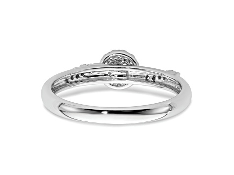 Rhodium Over 14K White Gold Diamond Trio Engagement Ring 0.12ctw