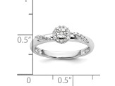 Rhodium Over 14K White Gold Diamond Trio Engagement Ring 0.12ctw