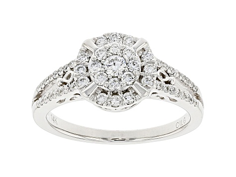 White Lab-Grown Diamond 14k White Gold Bridal Ring 0.50ctw - 1895SA ...