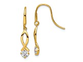 14k Yellow Gold Cubic Zirconia Dangle Earrings