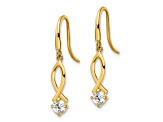 14k Yellow Gold Cubic Zirconia Dangle Earrings